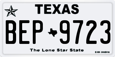 TX license plate BEP9723