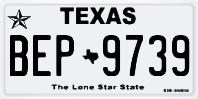 TX license plate BEP9739