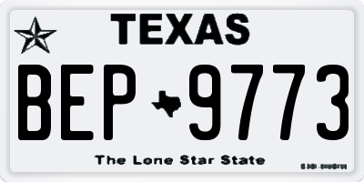 TX license plate BEP9773