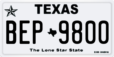 TX license plate BEP9800