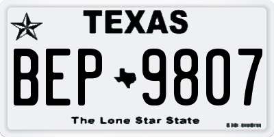 TX license plate BEP9807