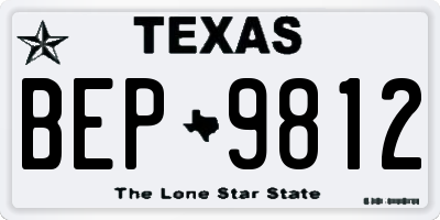 TX license plate BEP9812