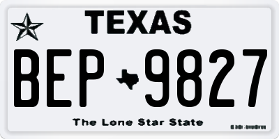 TX license plate BEP9827