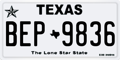 TX license plate BEP9836
