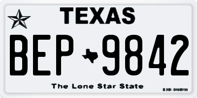 TX license plate BEP9842