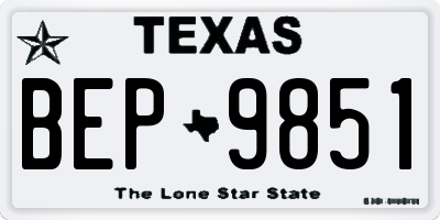 TX license plate BEP9851