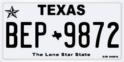 TX license plate BEP9872