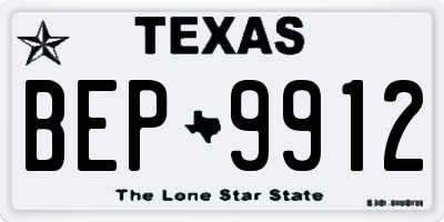TX license plate BEP9912