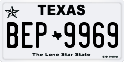 TX license plate BEP9969
