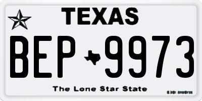 TX license plate BEP9973