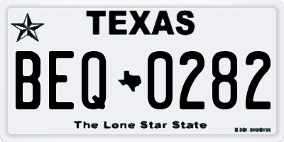 TX license plate BEQ0282