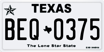 TX license plate BEQ0375