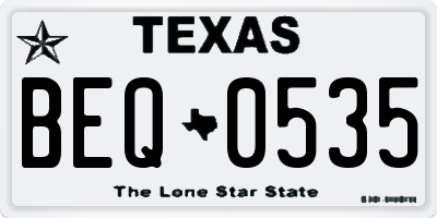 TX license plate BEQ0535