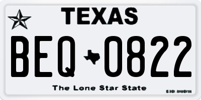 TX license plate BEQ0822