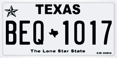 TX license plate BEQ1017
