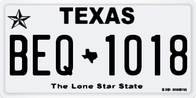 TX license plate BEQ1018