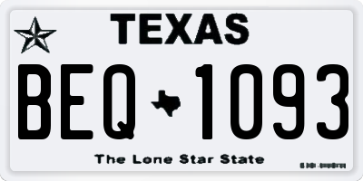 TX license plate BEQ1093