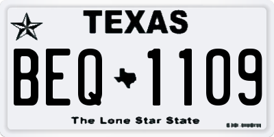 TX license plate BEQ1109