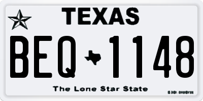 TX license plate BEQ1148