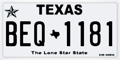 TX license plate BEQ1181