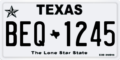 TX license plate BEQ1245