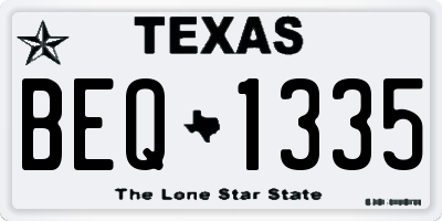TX license plate BEQ1335