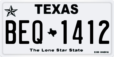 TX license plate BEQ1412