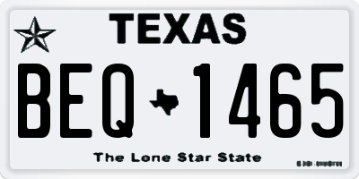 TX license plate BEQ1465