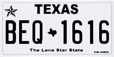 TX license plate BEQ1616