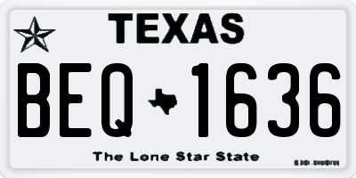 TX license plate BEQ1636