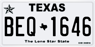 TX license plate BEQ1646