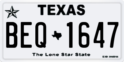 TX license plate BEQ1647