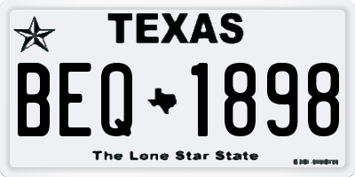 TX license plate BEQ1898