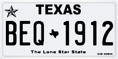 TX license plate BEQ1912