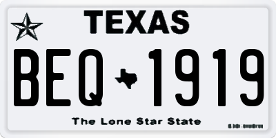 TX license plate BEQ1919
