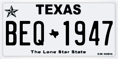 TX license plate BEQ1947