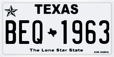 TX license plate BEQ1963