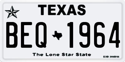 TX license plate BEQ1964
