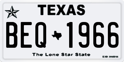 TX license plate BEQ1966
