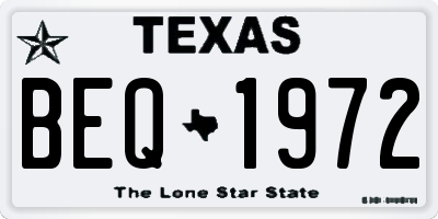 TX license plate BEQ1972