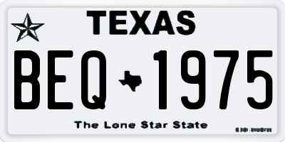 TX license plate BEQ1975