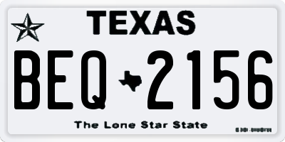 TX license plate BEQ2156