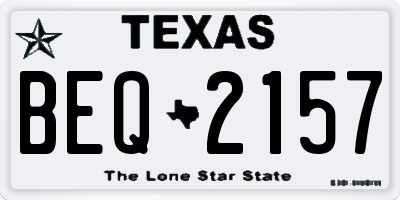 TX license plate BEQ2157