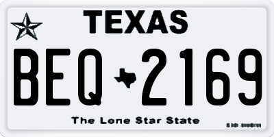 TX license plate BEQ2169