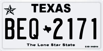 TX license plate BEQ2171
