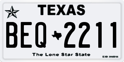 TX license plate BEQ2211