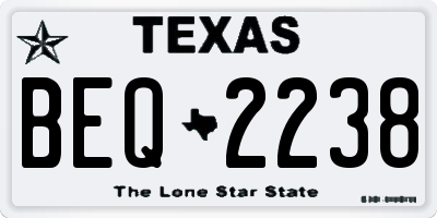 TX license plate BEQ2238