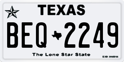 TX license plate BEQ2249