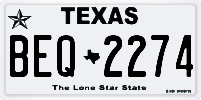 TX license plate BEQ2274