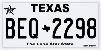 TX license plate BEQ2298